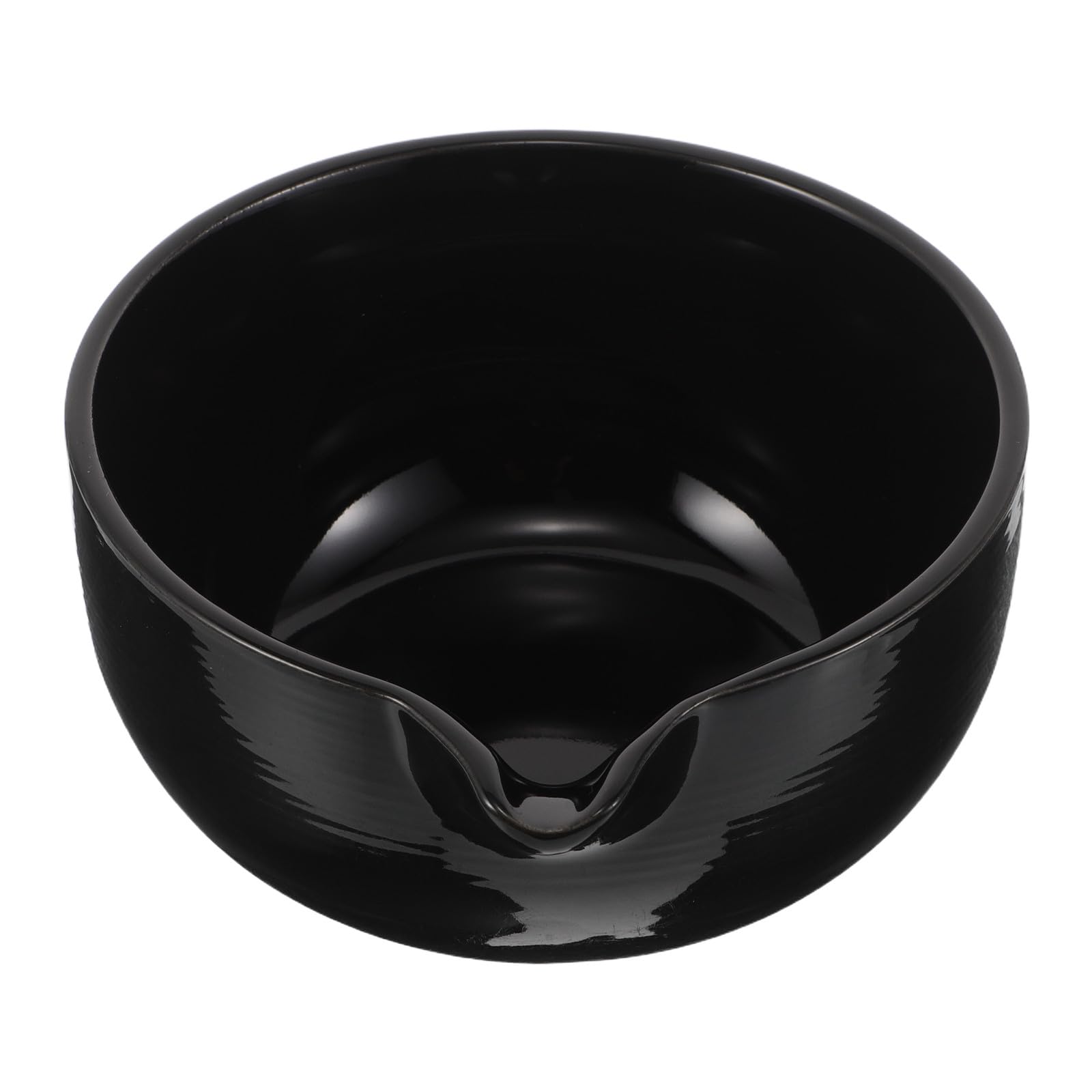 Ciotola Matcha in Ceramica con Beccuccio 550ml Nera | Bordo Ampio e Fondo Profondo, Miscelazione Uniforme, per Uso Quotidiano e Cerimonia del Tè