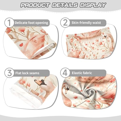 Graceful Swans Dancing Girls Leggings Athletic Pants Tights Stretch Bottom3