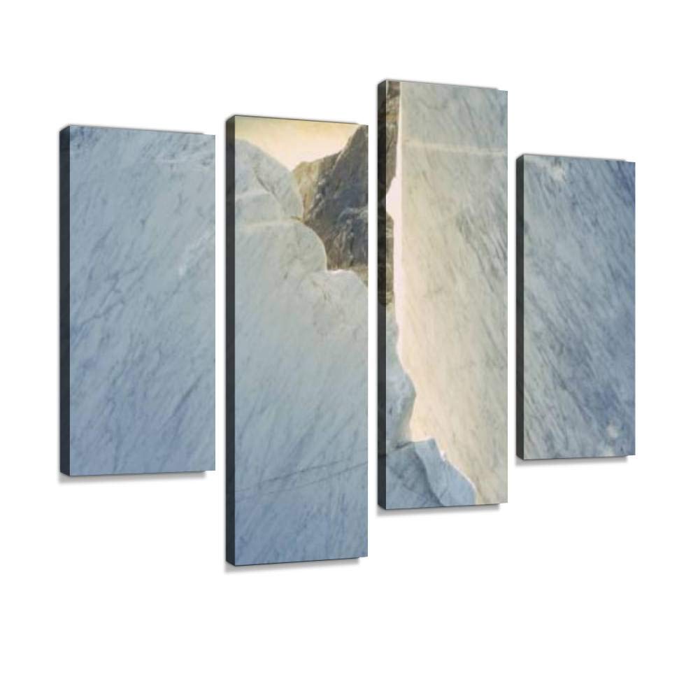 HIPOLOTUS 4 Panel Canvas Pictures Sole e marmo I Wall Art Prints Paintings Stretched & Framed Poster Home Living Room Decoration Ready to Hang