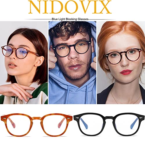 Image of Retro Round Blue Light Blocking Glasses for Men Women, Vintage Frame Non-prescription Computer Reading Eyeglasses