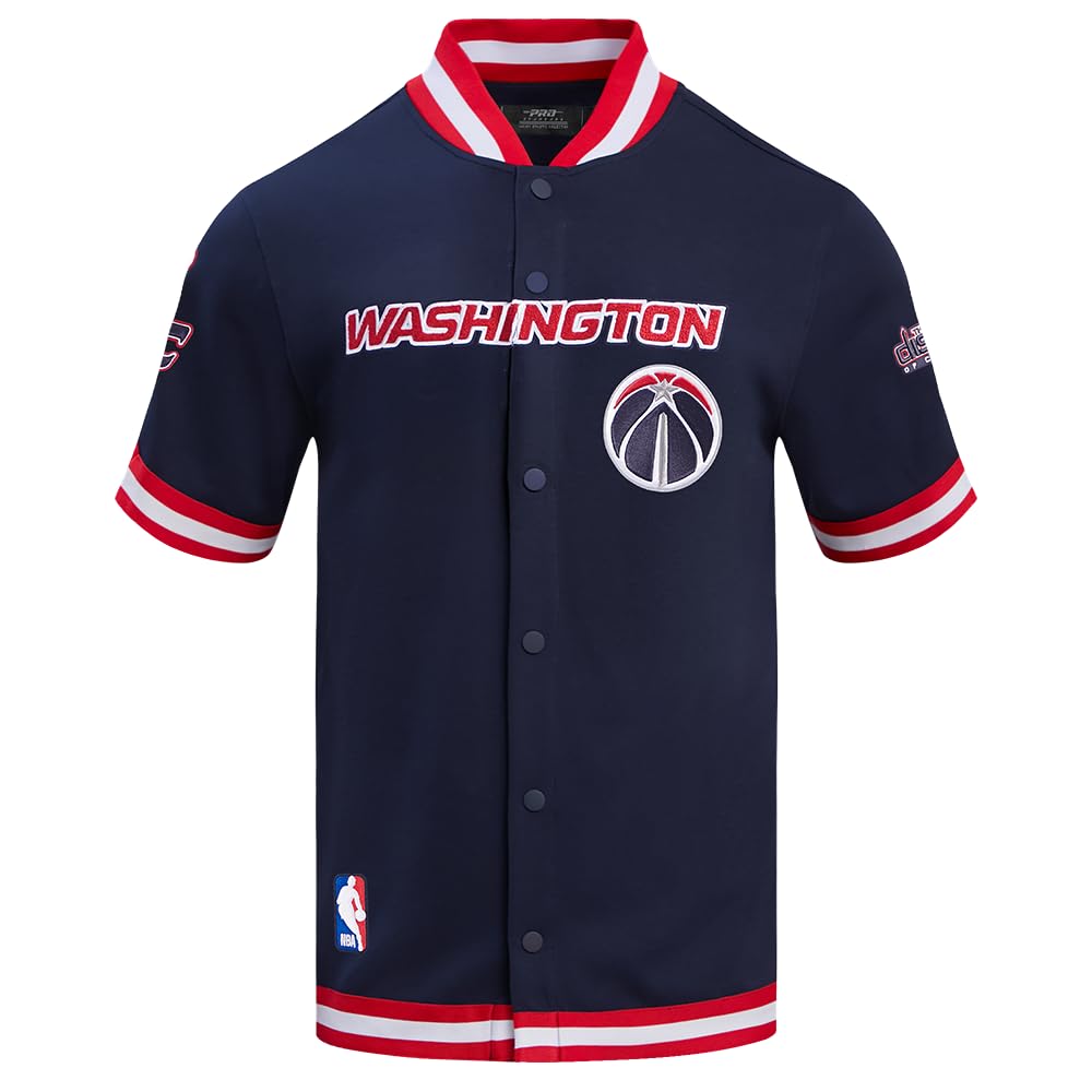 Pro Standard Mens NBA Washington Wizards Classic Chenille Button Down Midnight Navy/Red S