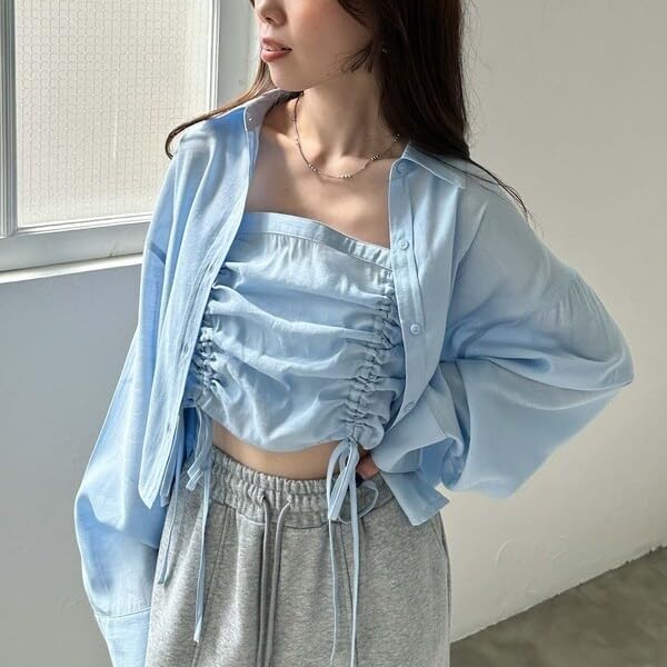 [アルシーヴ] ドロストビスチェ&times;シャツSET