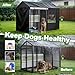 Bhyhok 8'D x 4'W x 6'H Outdoor Dog Kennel Cover Waterproof 600D Full Coverage Covers for Outside Dog Kennel, Black, Only Cover