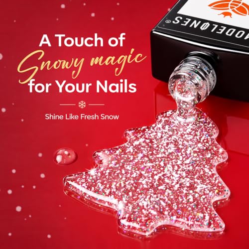 Image of modelones Glitter Gel Top Coat Snowflake Clear No Wipe Glossy Finish 15ML
