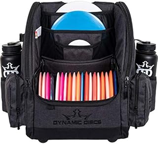 Dynamic Discs Commander Backpack Disc Golf Bag | 20 Disc Capacity | Two Deep Storage Pockets | Two Water Bottle Holders | Frisbee Disc Golf Backpack Bag (Heather Black)