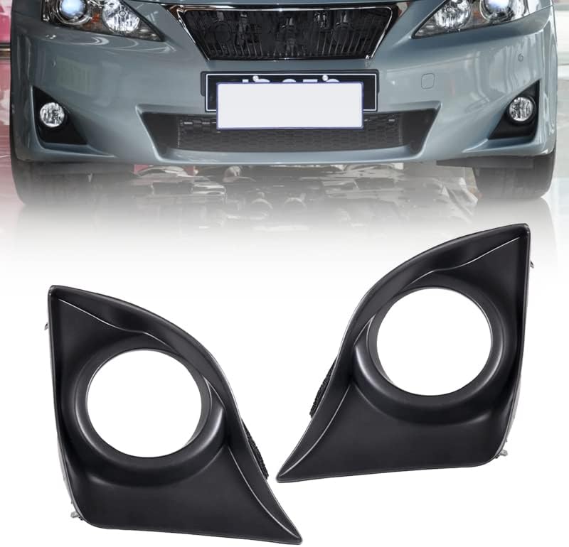 Front Left Right Bumper Fog Light Lamp Frame Bezel Cover Trim Compatible for Lexus IS250 IS350 2011-2013