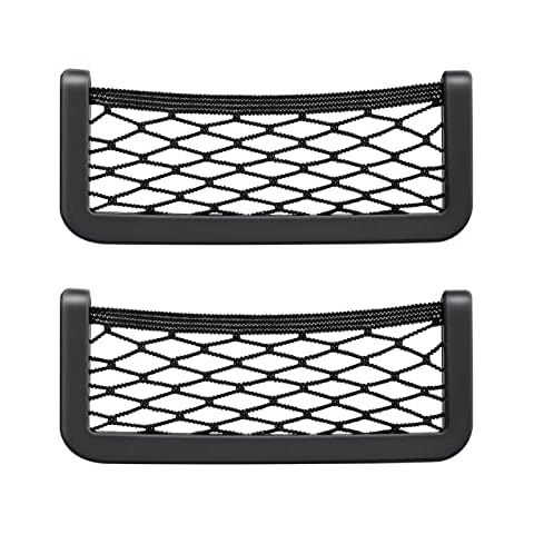 2 Pieces Car Storage Net Car Storage Mesh Elastic Storage Net Car Storage Net Bag with Plastic Frame for Car Caravan Motorhome Boat Cover