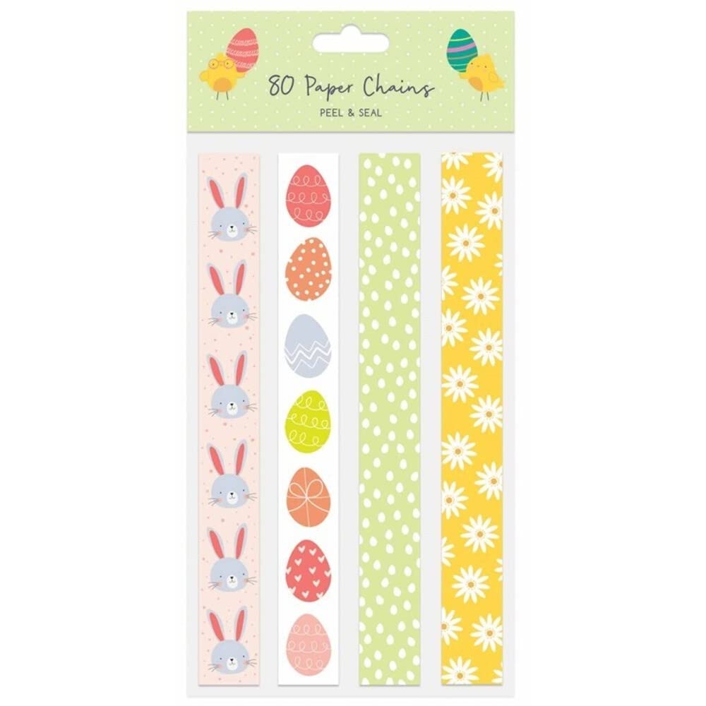 Tallon International Easter Room Decorations, Banners, Garlands - 80 Paper Chains / 4 Designs