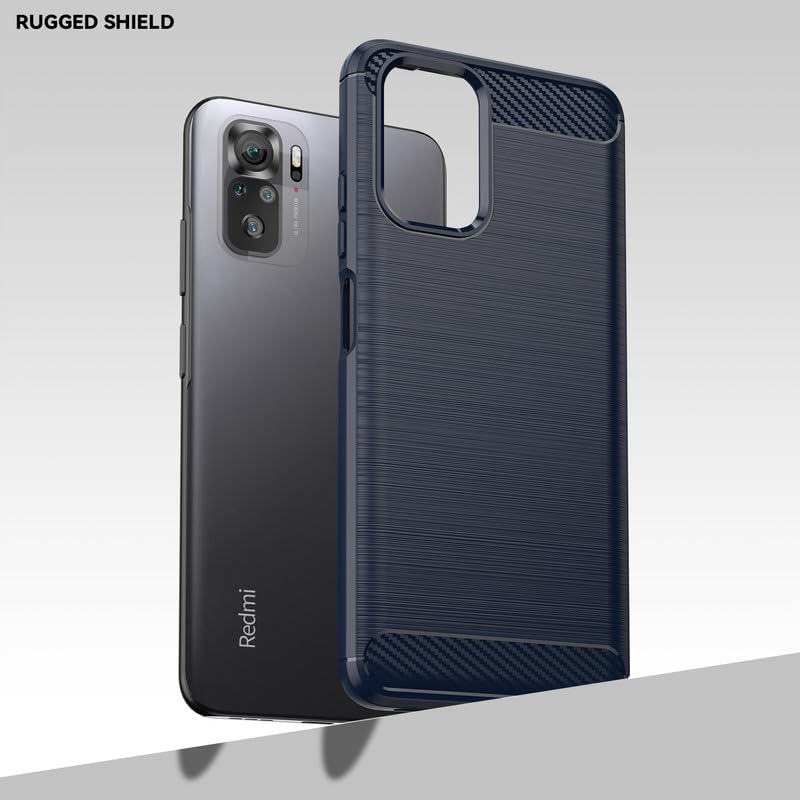 Image of Hybrid Carbon Fiber Back Case for Redmi Note 10s / Note 10 4G / Note 11 SE (Blue)