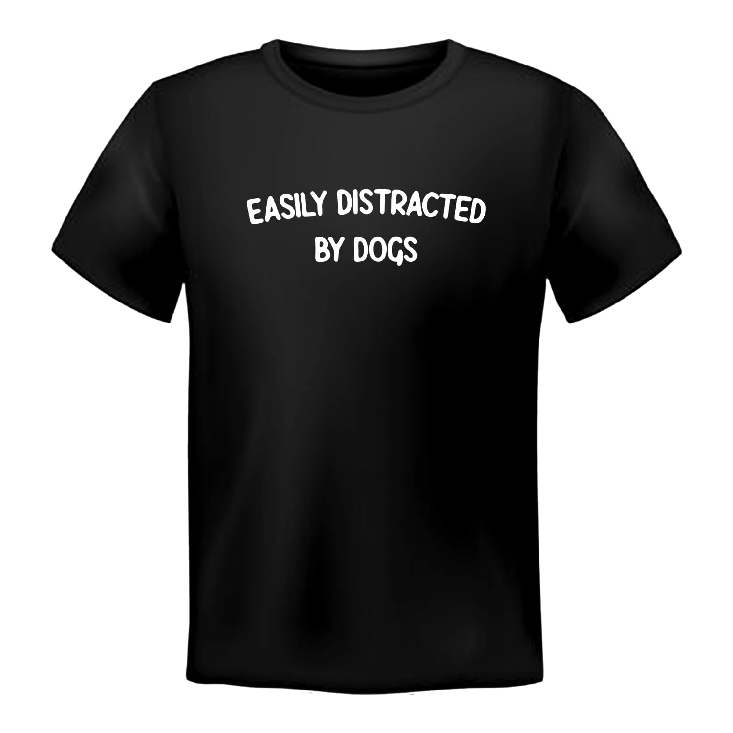 PdlPrint Mens Regular Fit Easily Distracted by Dogs/Dog Lover/Dog Graphic Printed T-Shirt (Black - XXXL) (Size 48) (B098KLFT2M) Amazon Price History, Amazon Price Tracker