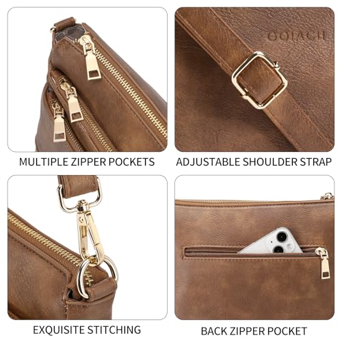 GOIACII Crossbody Bags for Women Leather Hobo Shoulder Handbags Ladies Travel Purse with Multi Zipper Pockets - Image 6