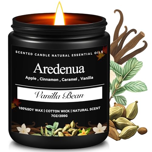 Odor Eliminating Candles | Vanilla Bean Scented Soy Candle for Home, Air Freshening & Cozy Vanilla Scent, Relaxing Home Scented Candles, Cozy Winter C