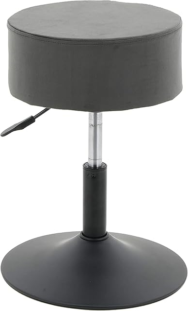HNNHOME Swivel Breakfast Kitchen Bar Stool Chair Height Adjustable Barstool Dressing Table Stool Chair (Charcoal Grey, Velvet)