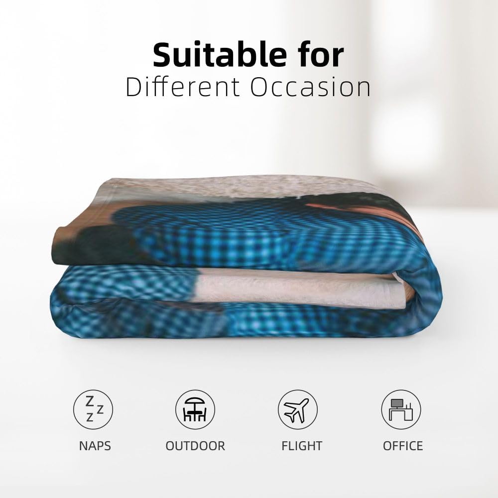 Customized Blankets with Photos Logo Text Custom Couples Gifts Personalized Blanket Gifts for Her Him Women Men Mom Dad Wife Husband Girlfriend, 60"x80", 1 Photo