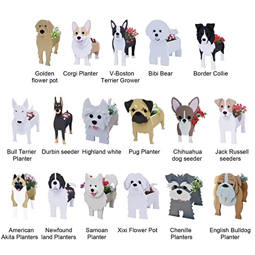 LIBOOI Dog Planter, Animal Flower Planter Pot Outdoor Plants, Samoyed Gift Dog Lovers - Image 4