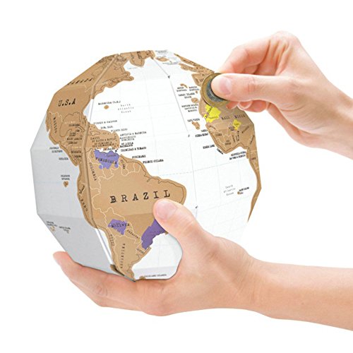 Preisvergleich Produktbild KeySmart Bastel Globus aus Pappe mit Ländern zum Freirubbeln