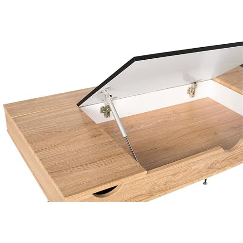 Calico Designs Nook Modern Desk With Multi Soft-Close Storage Compartments, Black Graphite/Ashwood #TOP7