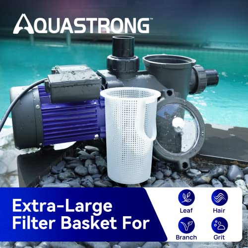 Aquastrong 2 Hp In/Above Ground Pool Pump With Timer, 220V, 8917Gph, High Flow, Powerful Self Primming Swimming Pool Pumps With Filter Basket #TOP5