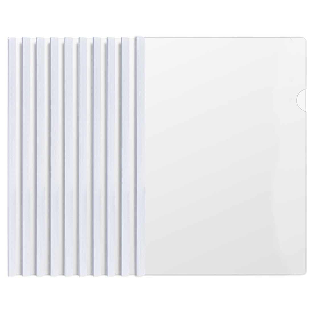Plastica A4 Copertina Cartella File Barra Scorrevole, Copertine Rilegatura Clip Scuola Ufficio Documenti, Bianco