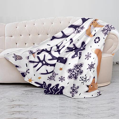 Couverture douce animaux de la forêt plaid microfibre chaud et léger lit - 5