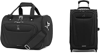 review Travelpro Maxlite 5-Softside Lightweight Expandable Upright Luggage, Black, 2-Piece Set (Tote/21)