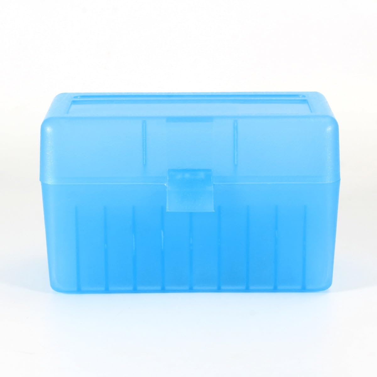 50 Round Flip-Top Fucile Ammortizzatore Box Plastica Impilabile e Bloccabile Ammortizzatore Can Bullet Case Progettato per Fucile o Shotgun Ammortizzatore Storage-Blu 6,39"*3,85"*3,93"