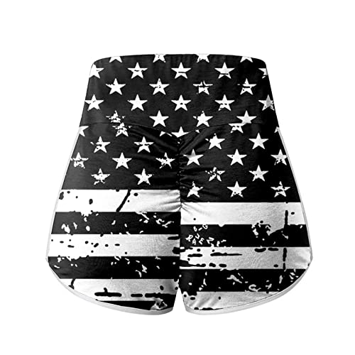 Biker Shorts Women American Flag Workout Yoga Shorts For Women Hip Lift Seamless Shorts Patriotic Stars Stripes Lightweight Yoga Biker Shorts Usa 4Th Of July Black Xxl #TOP4