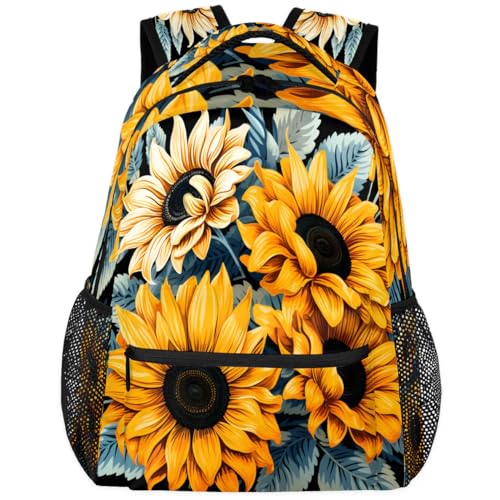Rustic Sunflower Backpacks Travel Backpack for Women Men Waterproof Bookbag Laptop Backpack with Compartment Traveling Back Pack for Work, Sport, Gym