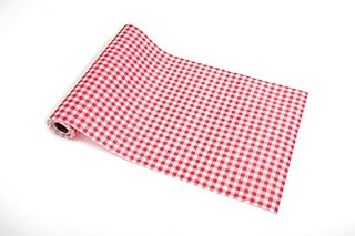GLOW4U Gingham Non-adhesive Shelf Liner Paper Roll for Kitchen Bathroom Cabinets Drawer Shelves Refrigerator Closets 45cm x 3m (Red)