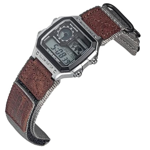 HEMSUT Bracelet tactique en nylon de 18 mm pour montres Casio | bracelet militaire à détachement rapide résistant aux chocs | compatible avec AE-1200, DW-H5600, F-91W, A168W et autres, 18mm, Cuir