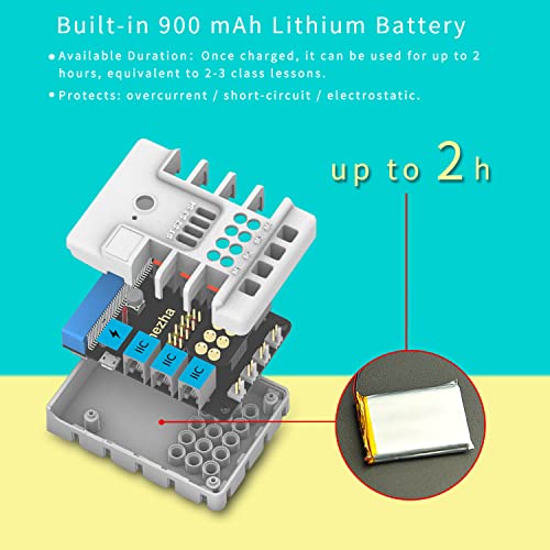 ELECFREAKS microbit Nezha Inventor Kit Planet X Starter Sensors with 40+ Learning Projects and 400+ Bricks, Micro:bit NeZha Expansion Board with 900mAh Lithium Battery(Without Micro:bit) - Image 6