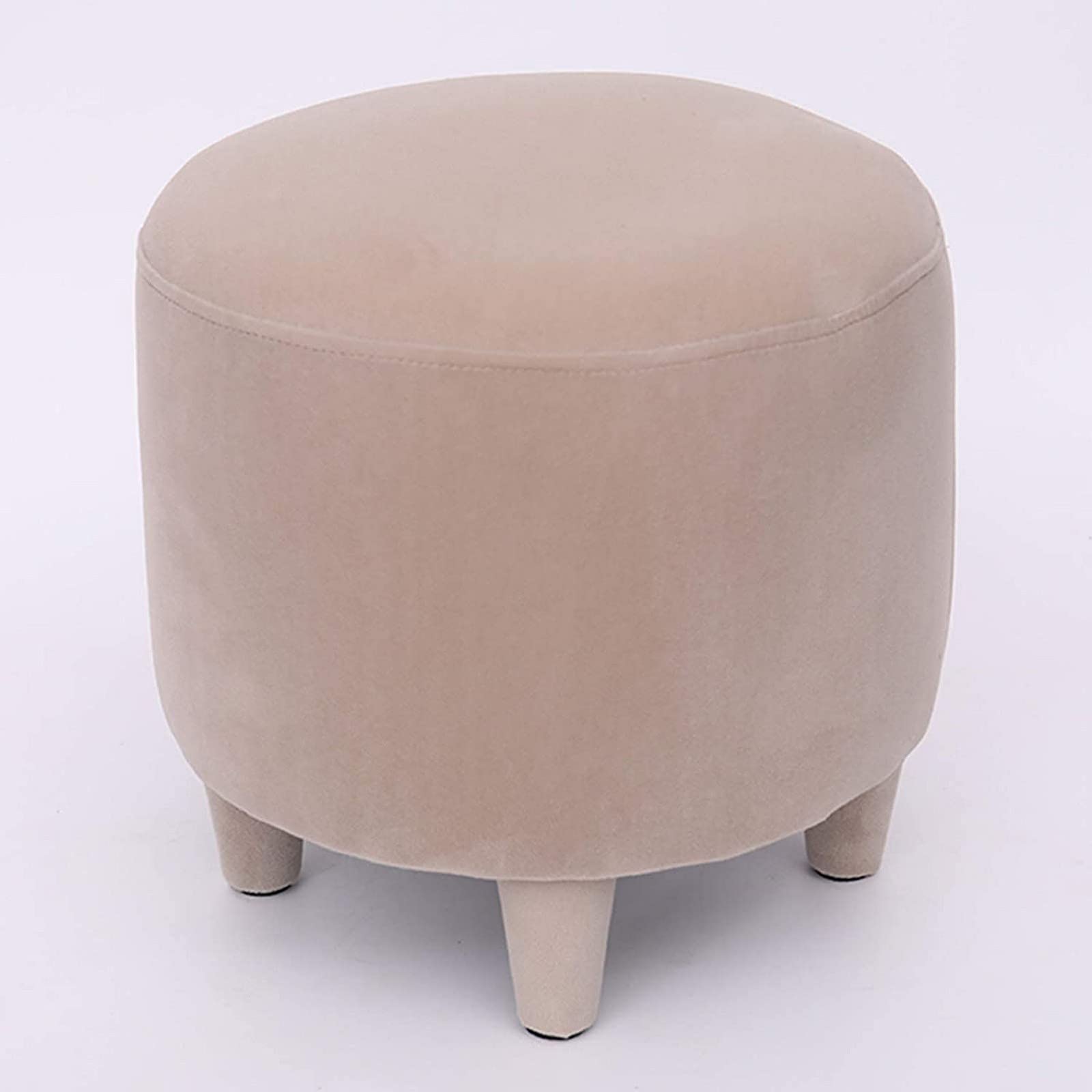 Tabouret de Décoration Intérieur Gris | Petit Pouf Repose-Pieds Rond