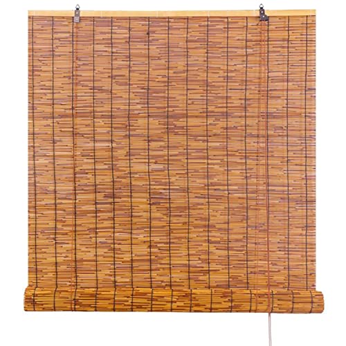 Store en bambou naturel marron carbonisé 90x210 cm avec accessoires - 2