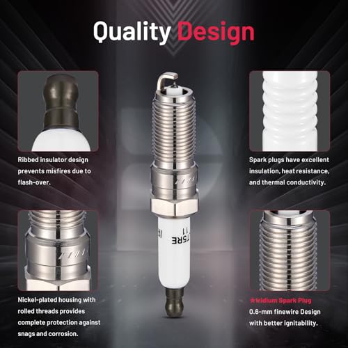 Image of BDFHYK 91418 Iridium Spark Plugs Compatible with Cadillac Escalade ESV,Silverado 1500 2500 3500 HD Tahoe Camaro Suburban Corvette,Sierra 1500 Yukon Yukon XL 2.4L L4 ILTR5E11 3474 Set of 4