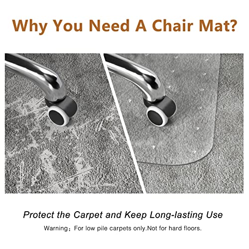 Naturehydro Chair Mat for Carpet, 36" x 48" Clear Floor Protector Mats for Low Pile Carpeted Floors, Transparent Floor Mats for Office, Home (with Lip) by Naturehydro - Image 4