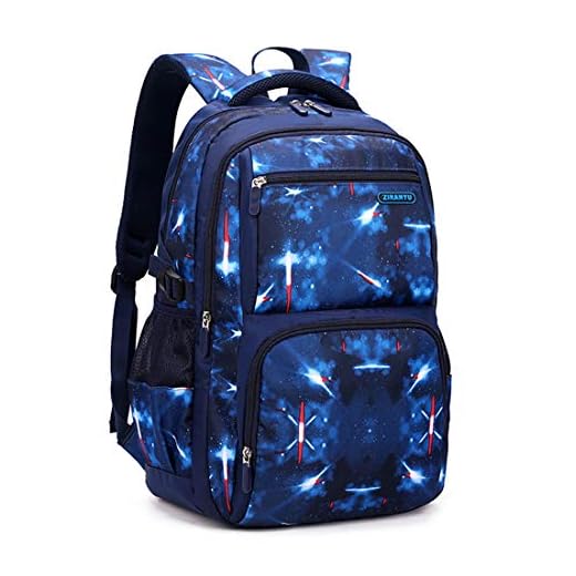 Space-Print School-Bag Backpack for Boys Middle School Elementary Bookbag