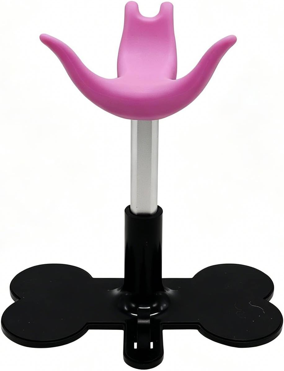 Dog Grooming Stand 5-Level Height Adjustable Pet Bracket (Pink)