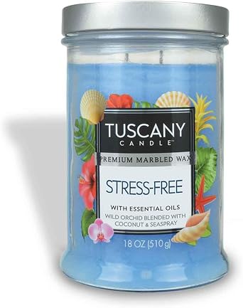 Tuscany Candle Stress-Free Long-Lasting Scented Jar Candle, 18 oz