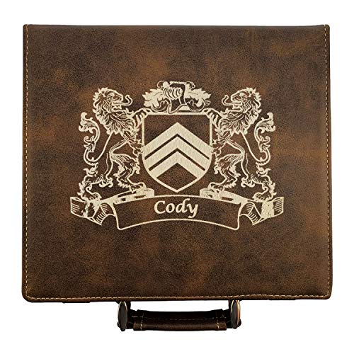 Cody Irish Coat of Arms Leather Poker Set