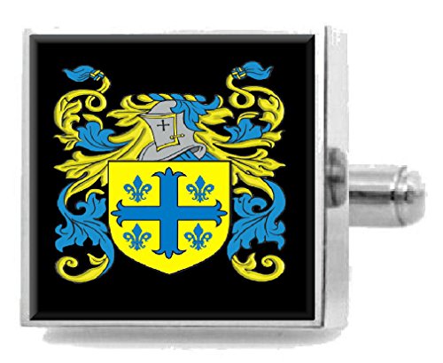 Clip para corbata con escudo de apellidos Noy England en bolsa para regalo de hombre