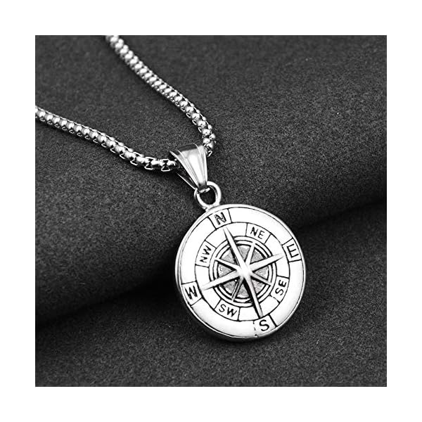 UMtrade Vintage Nautical Graduation Medal Pendant Men Women Compass Necklace Outdoor Adventure Hiking Jewelry - Image 9