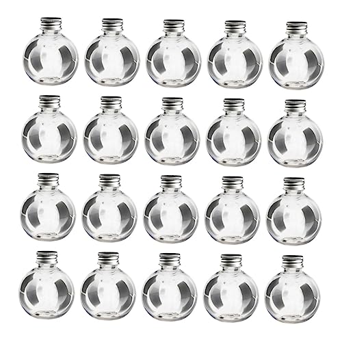 Anneome 20 Piezas Botella De Plástico Transparente Botellas De Bolas Frascos De Dulces Contenedores De Dulces Recipiente Transparente Botellas Redondas Con Tapa Botellas De Loción De