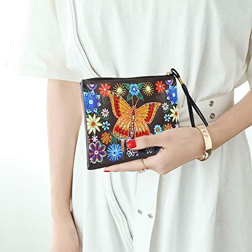DIY Diamond Painting Handbag Bag Butterfly Special Shaped Diamond Painting Wristlet Clutch Women Wallet Handbag Art Crafts Gifts for Ladies and Girls - Thumbnail 4