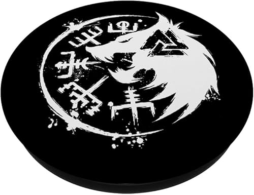 Miniatura 2 de Fenrir Wolf Fenris-Wolf  Viking Vegvisir Valknut PopSockets intercambiables PopGrip