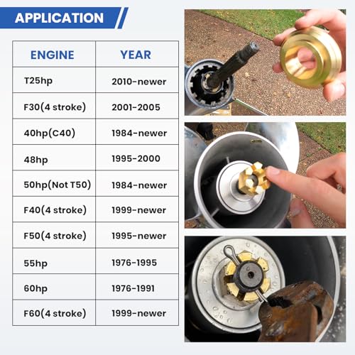 Image of Outboard Upgrade Propeller Installation Hardware Tools Kit Fits Yamaha 40-60HP, Includes Thrust Washer, Spacer, Washer, Nut and Cotter Pin