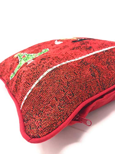 Tache-Here-Comes-Santa-Claus-Antique-Vintage-Christmas-Eve-Traditional-Holiday-Season-Red-Decorative-Woven-Tapestry-Throw-Pillow-Cushion-Cover-16-x-16-1-Piece Tache Here Comes Santa Claus Antique Vintage Christmas Eve Traditional Holiday Season Red Decorative Woven Tapestry Throw Pillow Cushion Cover 16 x 16 1 Piece