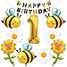 10PCS Bienen Geburtstag Deko,Luftballon 1. geburtstag biene,Bienen luftballons 1. geburtstag,Deko 1 Geburtstag Folienballons mit biene,Blumenballons,Sonnenblume,Girlande,für 1 Jahre Geburtstagsdeko