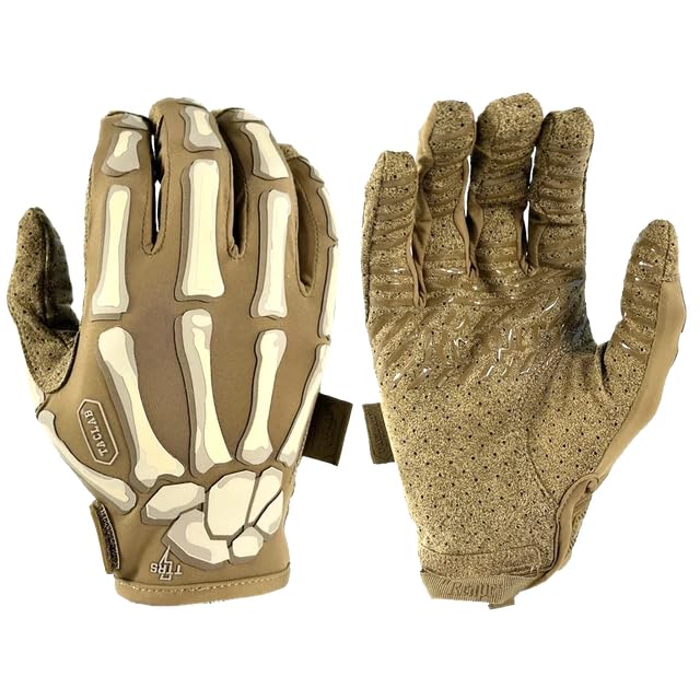 TACLAB Reaper Coyote Skeleton Gloves - Thin and Lightweight for Airsoft, Paintball, Cycling, Motorcycle, Multipurpose (Large)