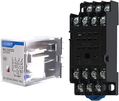 NXJ/2ZH4ZD Small Intermediate Relay - 12V/24V/220V Electromagnetic Relay with LED Indicator 8-Pin and 14-Pin - Silver Alloy Contacts for Home/Industrial Use