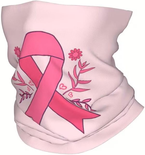 Tube Scarf Pink Bow Breast Cancer Awareness | Breast Cancer Awareness Pink Bow 50 x 25 cm Breathable Wind Protection Multifunctional Scarf